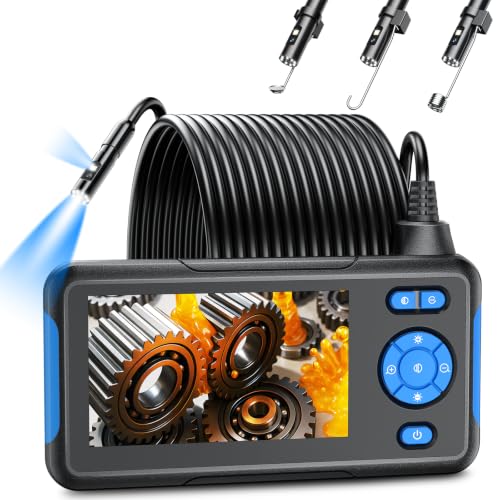 T TAKMLY Endoscope Camera with Light, 4.3'' Inspection Snake...
