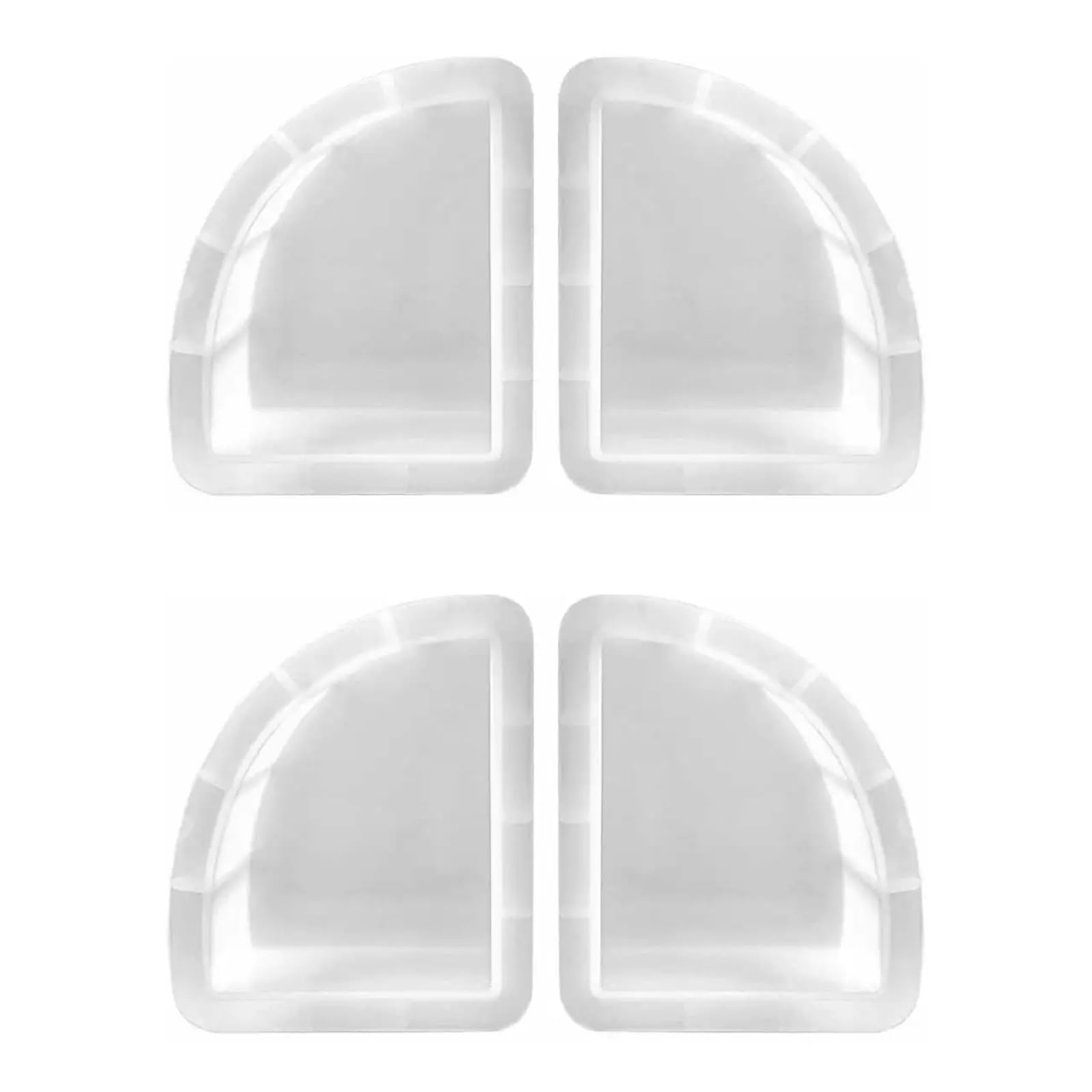 Moldes de silicona para jabón 2/4 moldes de silicona for sujetalibros, con forma abanico cristal, geométricos, grandes, for organizar libros(White 4Pcs)