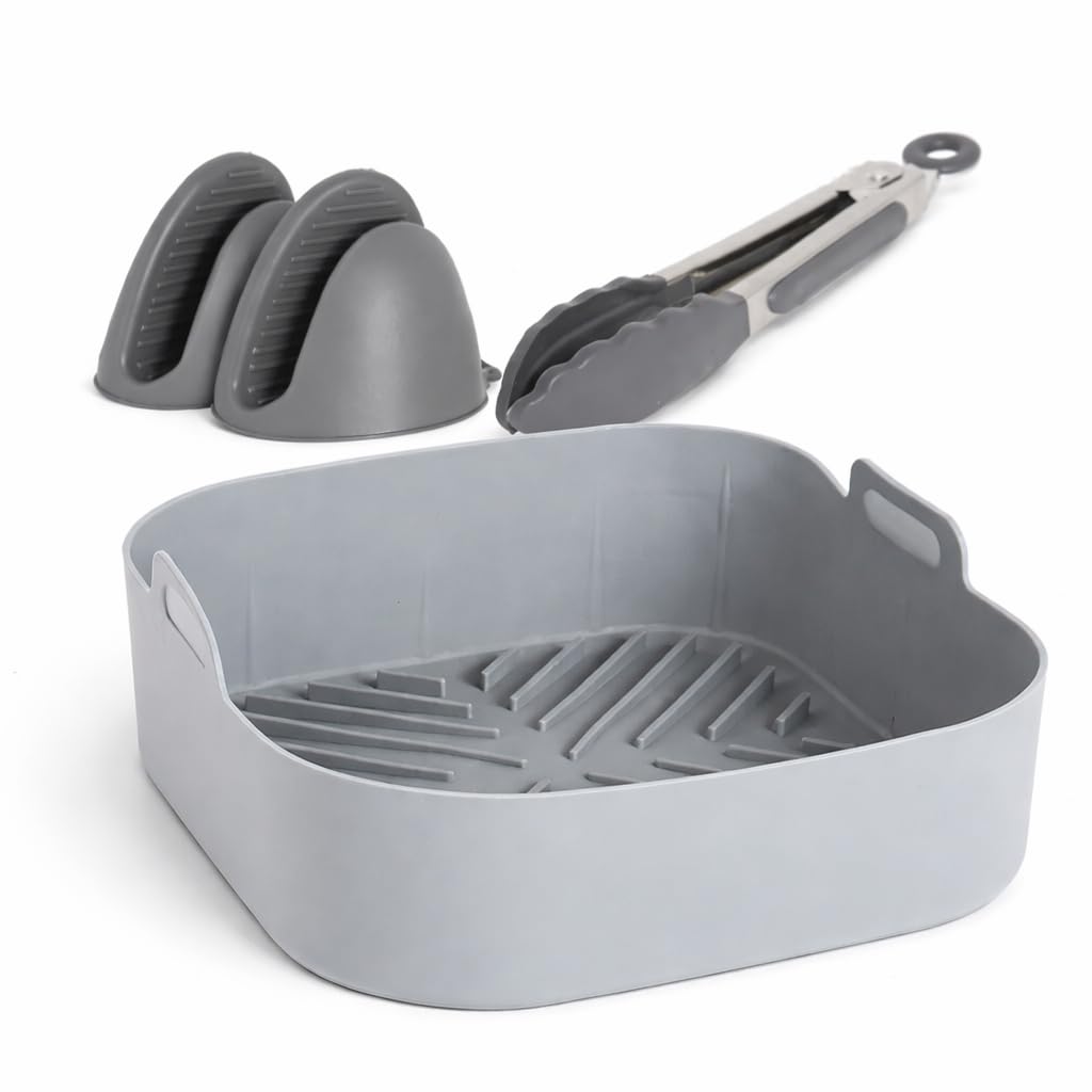 Pack Molde De Silicona para Freidora de Aire y Airfry, 3 Accesorios, Compatible con cosori.Flexible,Reutilizable,Resistente y Antiadherente, Cocina Diaria y reposterÃa.