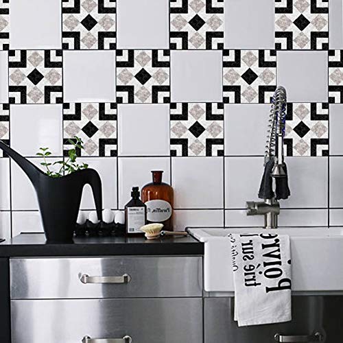 Smartcoco 3D Tiles Sticker DIY Removable Waterproof Oil-Proof Tile Decals for Bathroom Kitchen Wall Sticker Home Decor,Set of 10