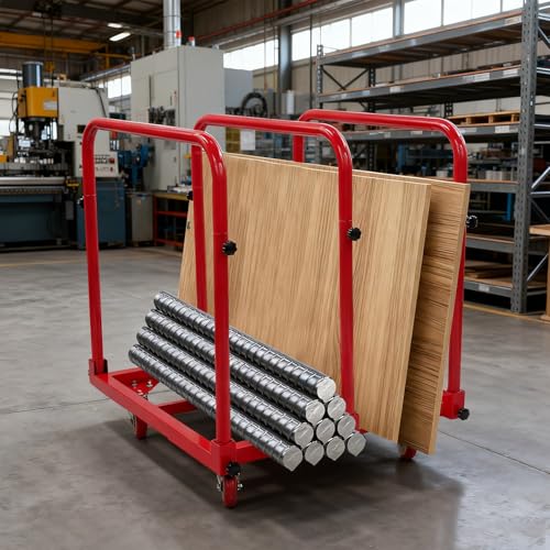 Carro de Panel de Acero 1400 lbs Capacidad, Rojo miniatura 4