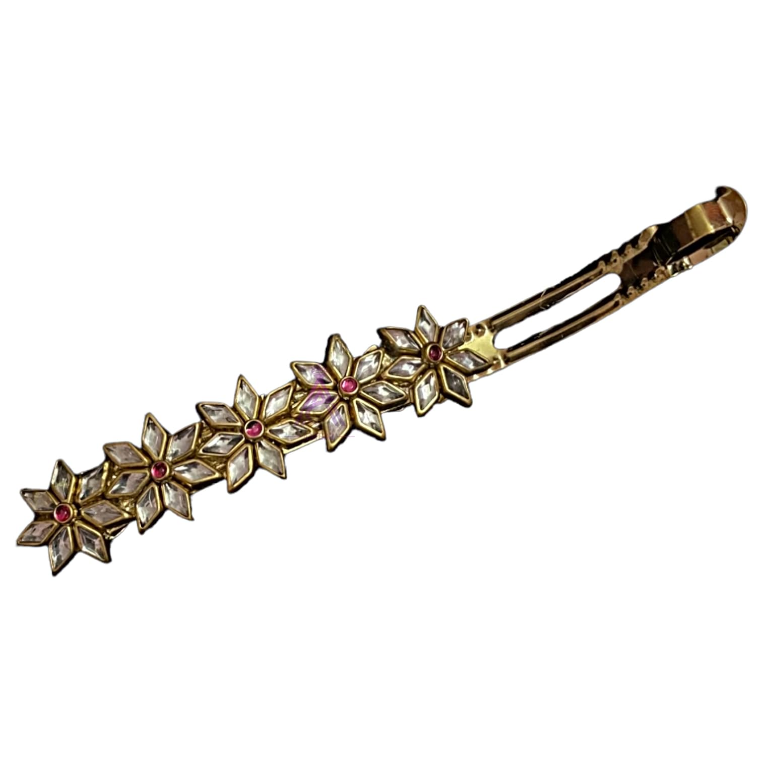 Floral Designed Kundan Embolished Handcrafted center hair clip/back hair clip (Pack of 1) (Pink) (B0CKHYQZ73) Amazon Price History, Amazon Price Tracker
