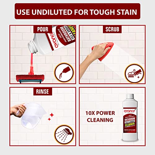 Image of Avance Bathroom Tile & Ceramic Cleaner, Hard water Marks, Limescale & Soap Deposits (1Litre)