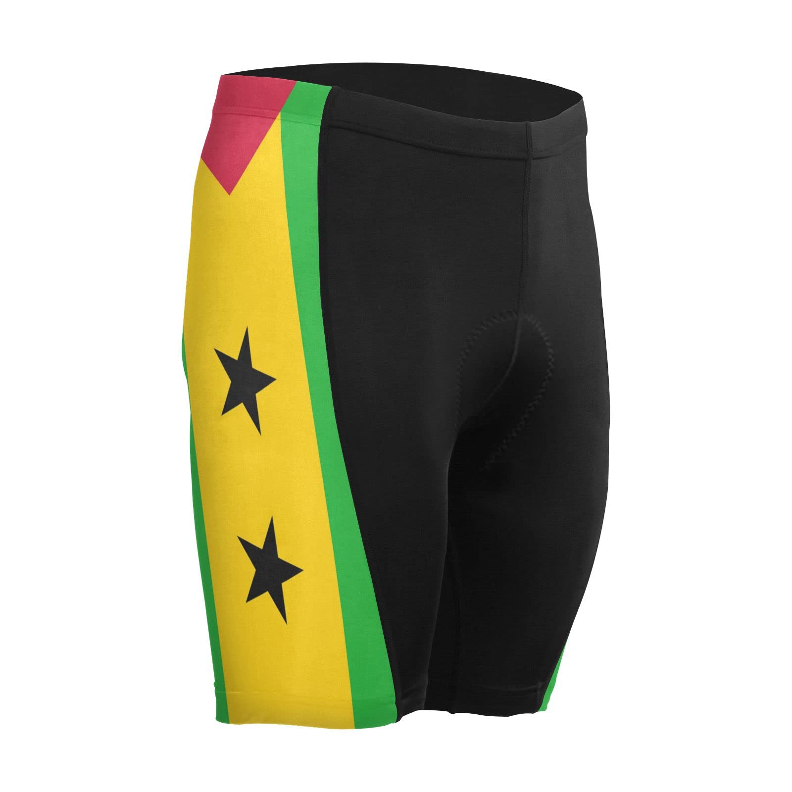 Sao Tome and Principe Flag Men's Bike Shorts Padded Cycling Bicycle Biking Shorts Tight Multicolor