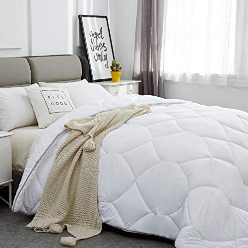 Lipo All Season Duvet Insert Comforter Queen - 350 GSM White Down Quilted Alternative Duvet - Microfiber with Corner Tabs (Queen, White)