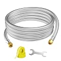 CALPOSE 3/8" Propane Hose, 12FT Propane Hose Extension with Female to Female Flare on Both Ends, Propane Line Extension Hose for Most Gas Grill, RV, Heater, Generator, and Fire Pit Table