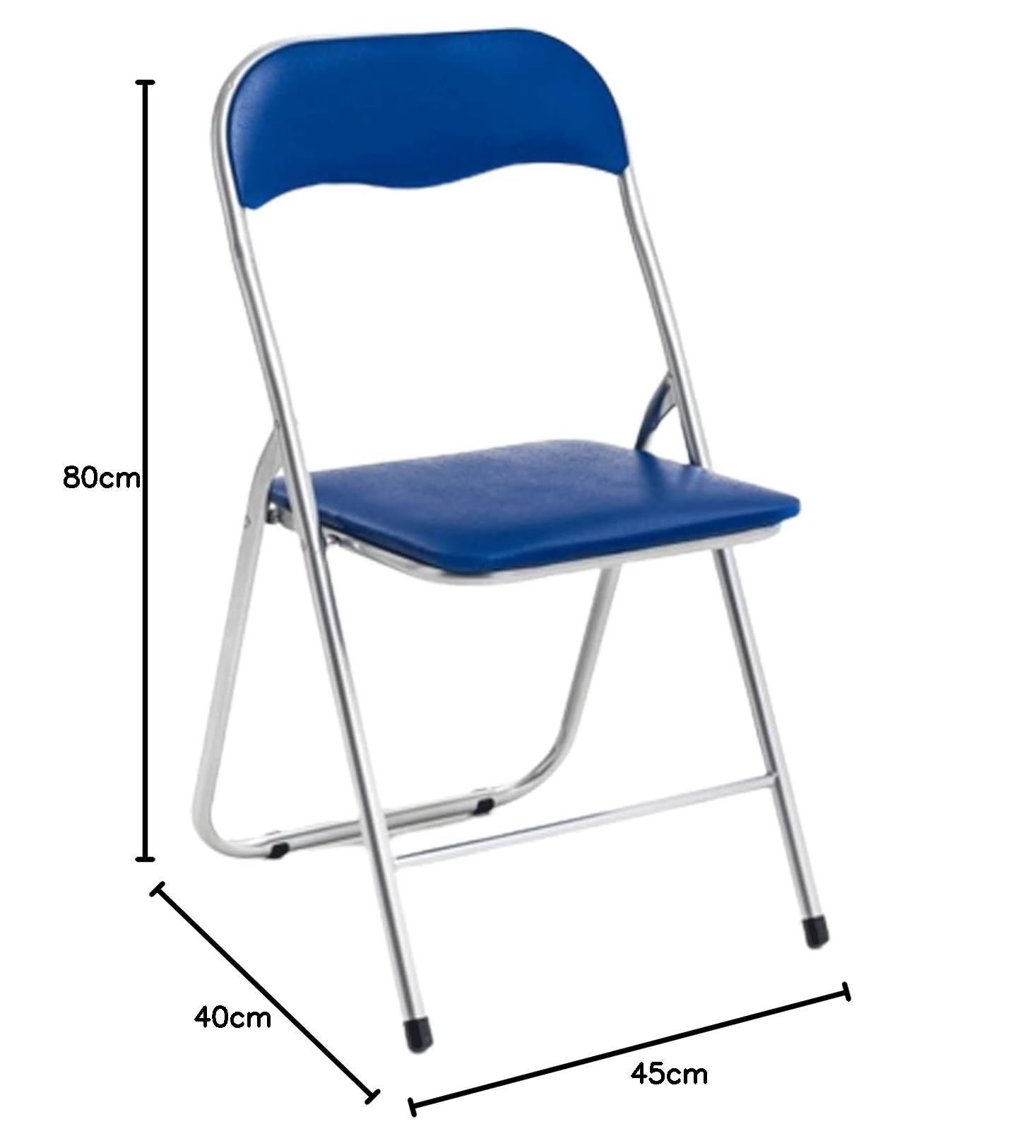 Marvin Sedia Pieghevole Imbottita Salvaspazio Portatile Richiudibile Da Interno Esterno Giardino Campeggio Ufficio Resistenti Ferro Leggere Colorate Comode Con Schienale Poggiapiedi (Blue)