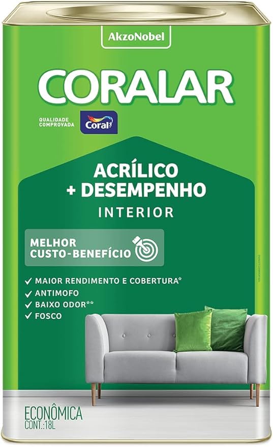 Tinta Acrílica Coralar Coral 18L Fosca Diversas Cores (Branco)