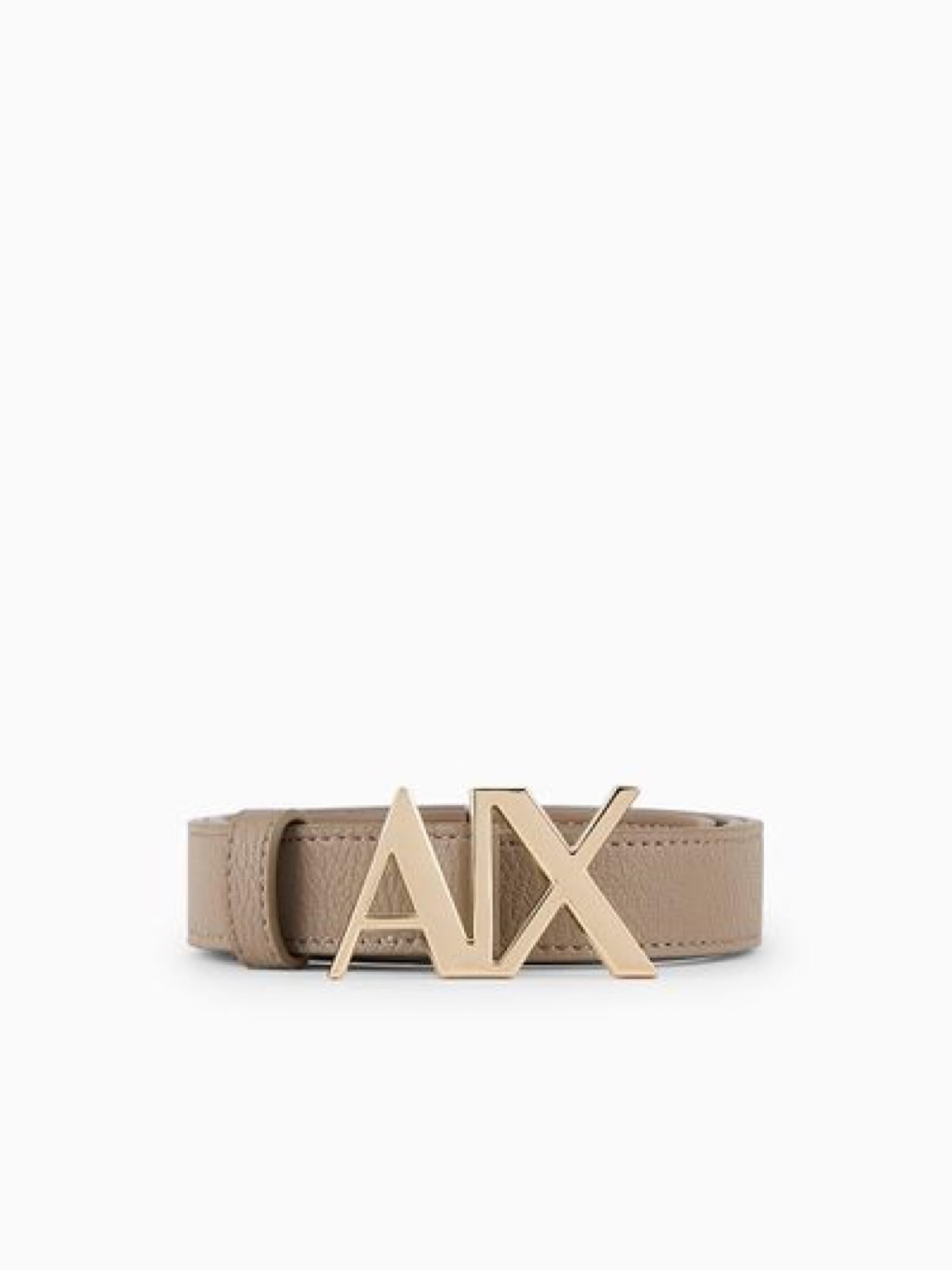 Armani Exchangewomens Classic Gold Ax Buckle Logo Belt Belt