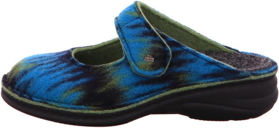 FINNCOMFORT Glarus Aqua (green) - open slippers - house - women's cottage slippers, green comfort slippers for women, green, 10.5 UK Wide