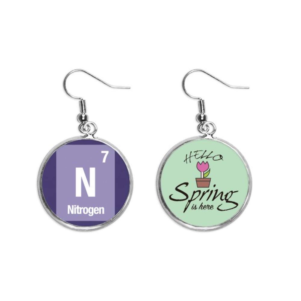 Pendientes N nitrógeno de ciencia con colgante de elemento químico para amantes de la joyería 5