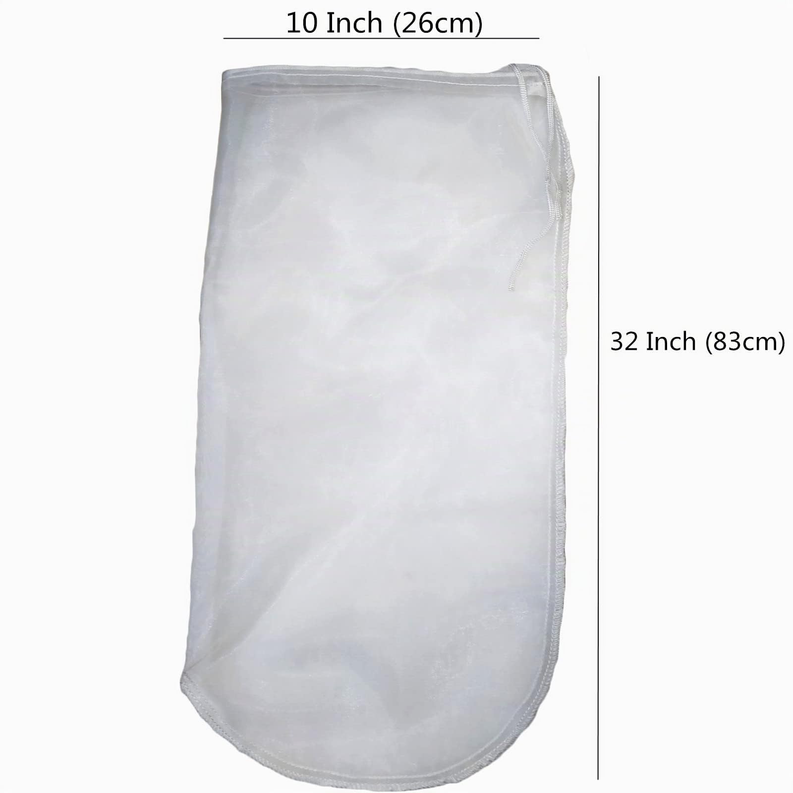 1 lot de chaussettes filtrantes en nylon monofilament avec cordon de serrage 500 microns, ouverture de 25,4 cm x 81,3 cm de long, grands sacs filtrants en nylon liquide (500 microns 25,4 x 81,3 cm)