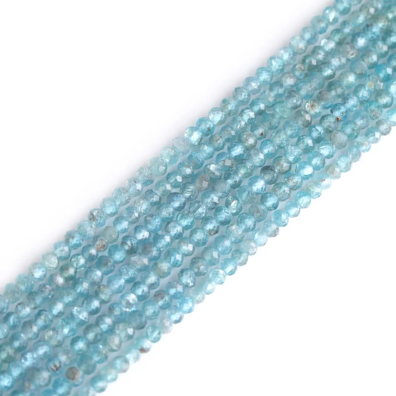 Gem-Inside 2x3mm Rondelle Stone AAA Light Apatite Natural Gemstone Heishi Spacer Beads for Bracelet Necklace Jewellery Making DIY Craft Project Strand 15"