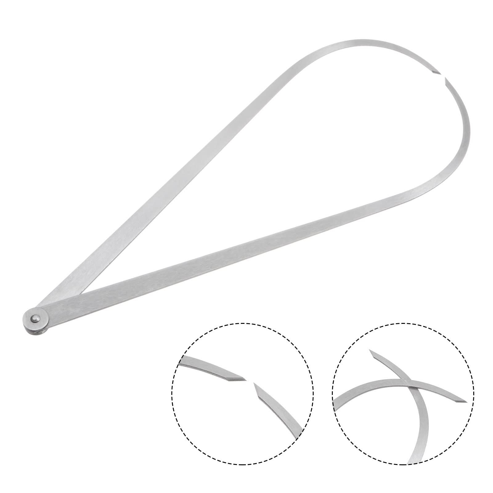 QUARKZMAN Calibro A Pressione Esterno 400mm 16 Pollici Acciaio Per Utensili Giunto Fisso Strumento Di Misurazione Interna Per Intagli Modellatura Scultura Argento