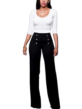 ★E.B.M★ Side Button Wide Pants EMP3WPT100 Side-Button Wide-Leg Pant | New York & Company