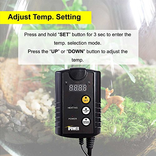 Simple Deluxe PTCRHL150CONTROL 150W Reptile Heat Bulb And 40-108 Degrees Fahrenheit Digital Thermostat Controller Included thumb #2