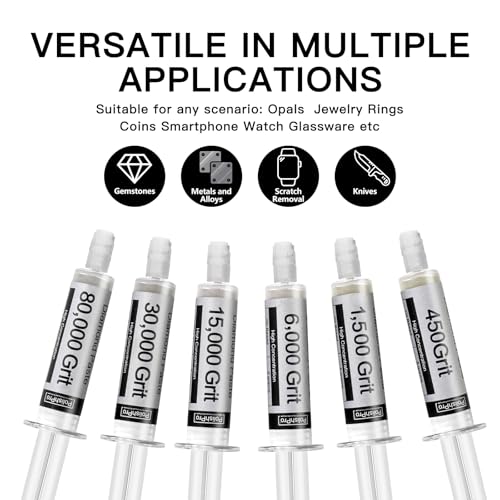 Polishpro Diamond Polishing Compound Kit Of 6 Polishing Paste 80,000 To 450 Grit For Glass Watch Marble Metal Resin Rock Jewelry thumb #2