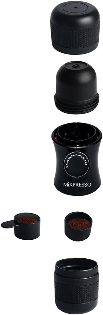 Mini portable espresso coffee maker suitable with ground coffee by Mixpresso