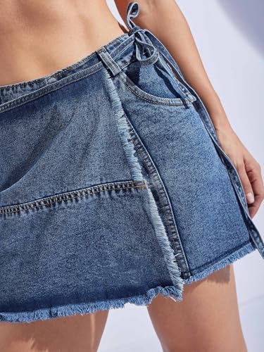 Image of Miss Chase Women's Relaxed Fit Mid Rise Highly Distressed Regular-Length Denim Shorts