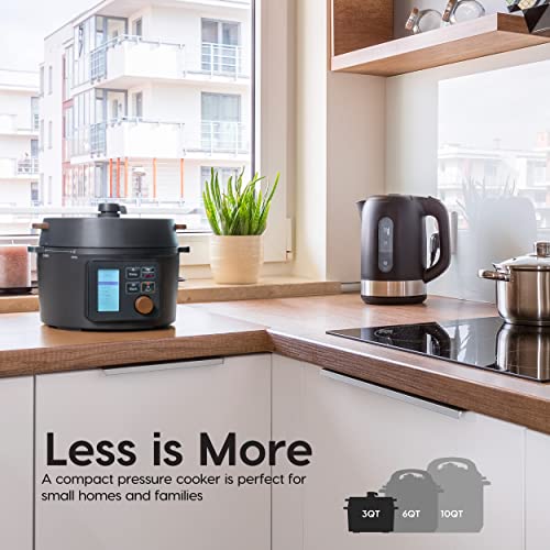 Iris Usa 3 Qt. 8-In-1 Electric Pressure Cooker, Slow Cooker, Rice Cooker, Steamer, Sear & Sauté, Yogurt, Compact Multi-Cooker For 2-3 People With Over 110 Pre-Programmed Recipes, Vegan Friendly, Black #TOP5