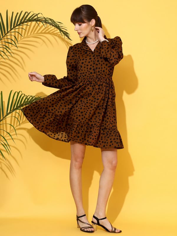 Image of Sheetal Associates Women's Casual Full Sleeve Crepe Shirt Dress