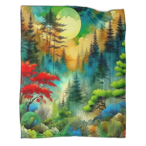 Couverture lit en microfibre jungle 150x200 cm plaid doux - 3