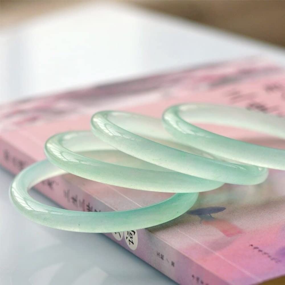 Bracciale di giadagiada,bracciali da Donna Bracciale Rigido in Giada da Donna. Bracciale Rigido Rotondo Sottile Verde Naturale Autentico, Regalo for Ragazza