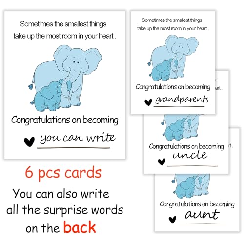6pcs Pregnancy Announcement+6pcs personalization pregnancy announcements cards Baby Announcement Wine Labels, Pregnancy Announcement for Aunties,Dad,uncle,grandpa,grandma, Pregnancy Reveal for Friends - Image 3