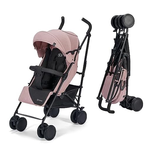 Kinderkraft Silla de Paseo SIESTA, Carrito paraguas, Posición tumbada, Plegable, hasta 22 kg, Rosa