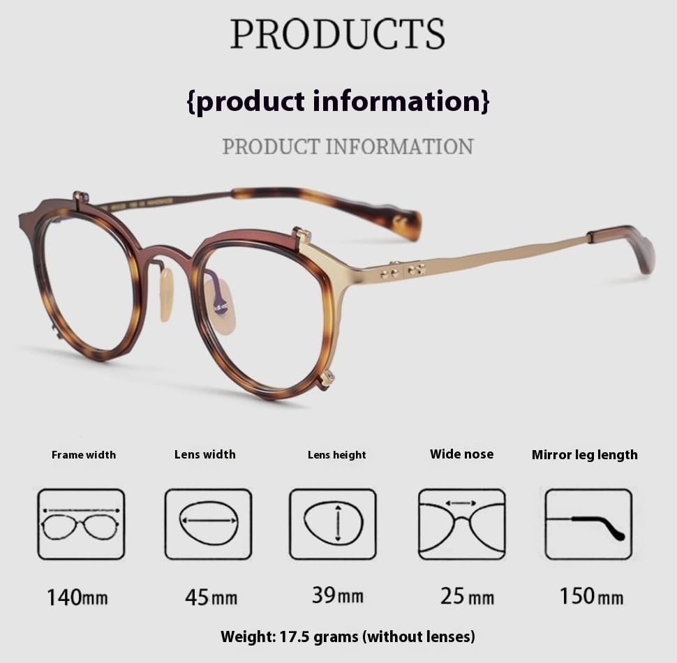 Image of JOLLYNOVA Wren Desiger Titanium Acetate Prescription Glasses Frame,Personalized Eyeglasses with Blue Light Lenses