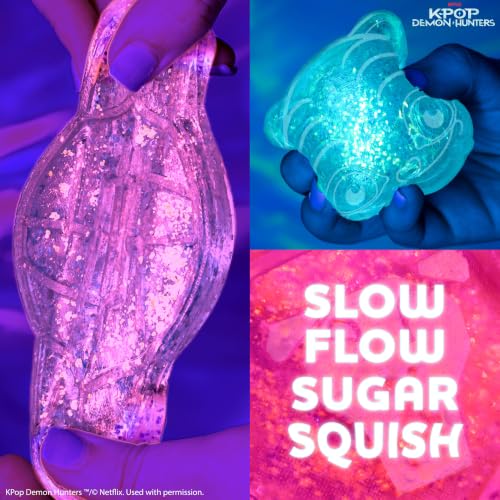 Image of Netflix Kpop Demon Hunters Gelli Gels 3 Pack - Slow-Flow Glitter Squishy Sensory Toys, Squeeze Stress Toy for Kids & Teens, Satisfying Sugar Squish Fidget