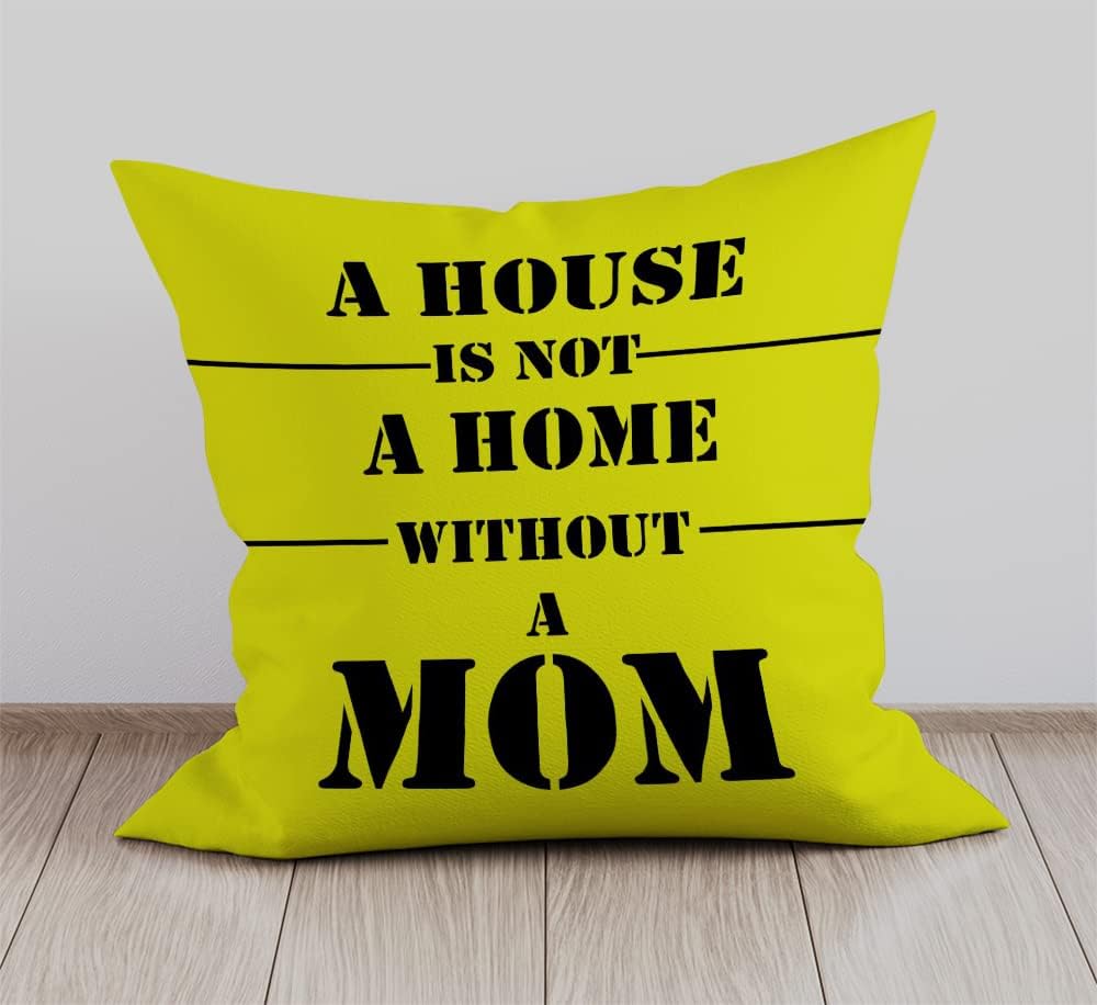 CASA-NEST Soft Fabric Cushion, 12 x 12 Inch, Green, Gifts for Mom, Grandma, World's Best Mom, Pyari Mumma, Mummy on Birthdays, Mother's Day (M H)