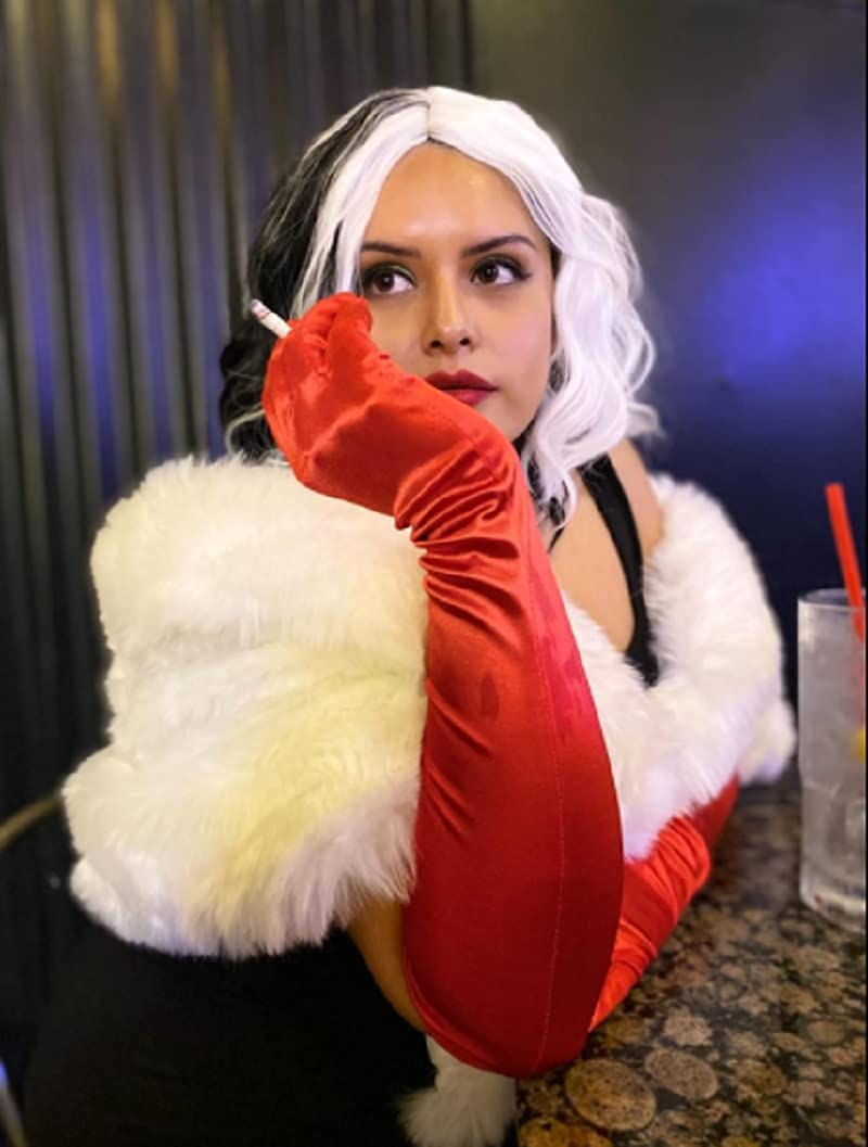 Zivyes Cruella Devil Accessories Fancy Dress Costume Ms. Spot Black and