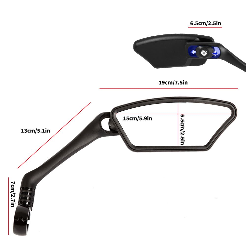 MSW Flat Bar Mirror with High Definition Glass - Right