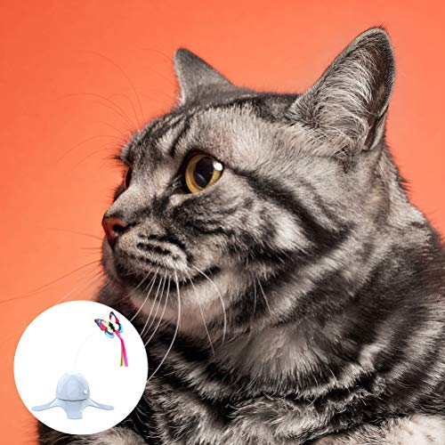 1Pc Elétrica Cat Teasing Stick Simulado Cat Teaser Bateria Azul- Suprimentos para animais de estimaç