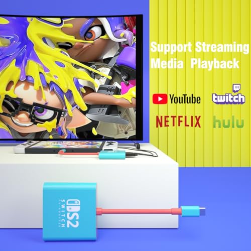 Image of PURBHE TV Docking Station for Nintendo Switch 2 and 1 and Steam Deck, Support TV Dock Mode, Portable HDMI Adapter Accessories for Nintendo Switch 1 and OLED and 2 Dock