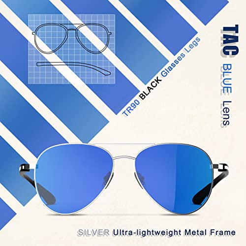 Lasiyanor Lightweight Avaitor Sunglasses for Men and Women Pilot Classic Design TR90 Metal Frame Polarized UV4004