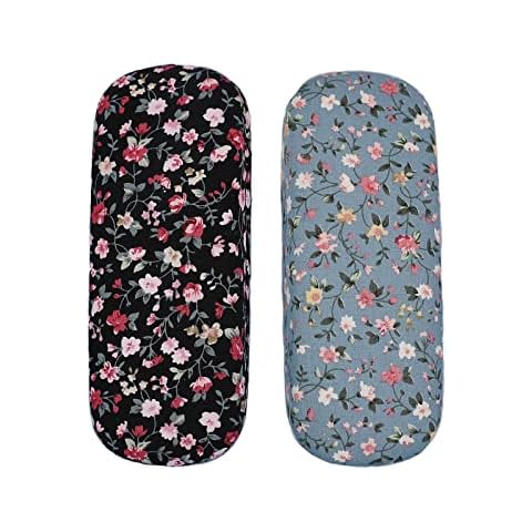 Fabric Glasses Case Simple Glasses Case Elegant Glasses Case Floral Pattern Glasses Case Glasses Case with Spring Hinge Fits Most Glasses Sizes as well as Daily Storage Cover