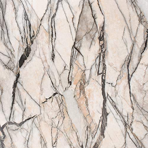 Image of Self Adhesive Vinyl Wrap High Gloss Marble Furniture Film Wallpaper (12 x 24 inch)