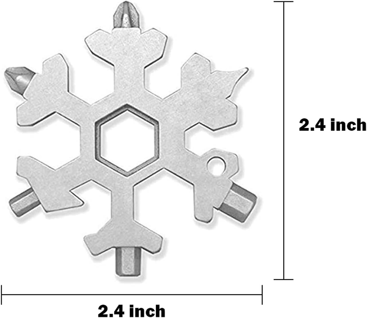 18 In 1 Snowflake Multi Tool,Portable Stainless Steel Wrench,Bottle Opener,Flat Phillips Screwdriver Kit,Pocket Snowflake Keychain Tool for Outdoor Camping,Travelling (1pcs Black)