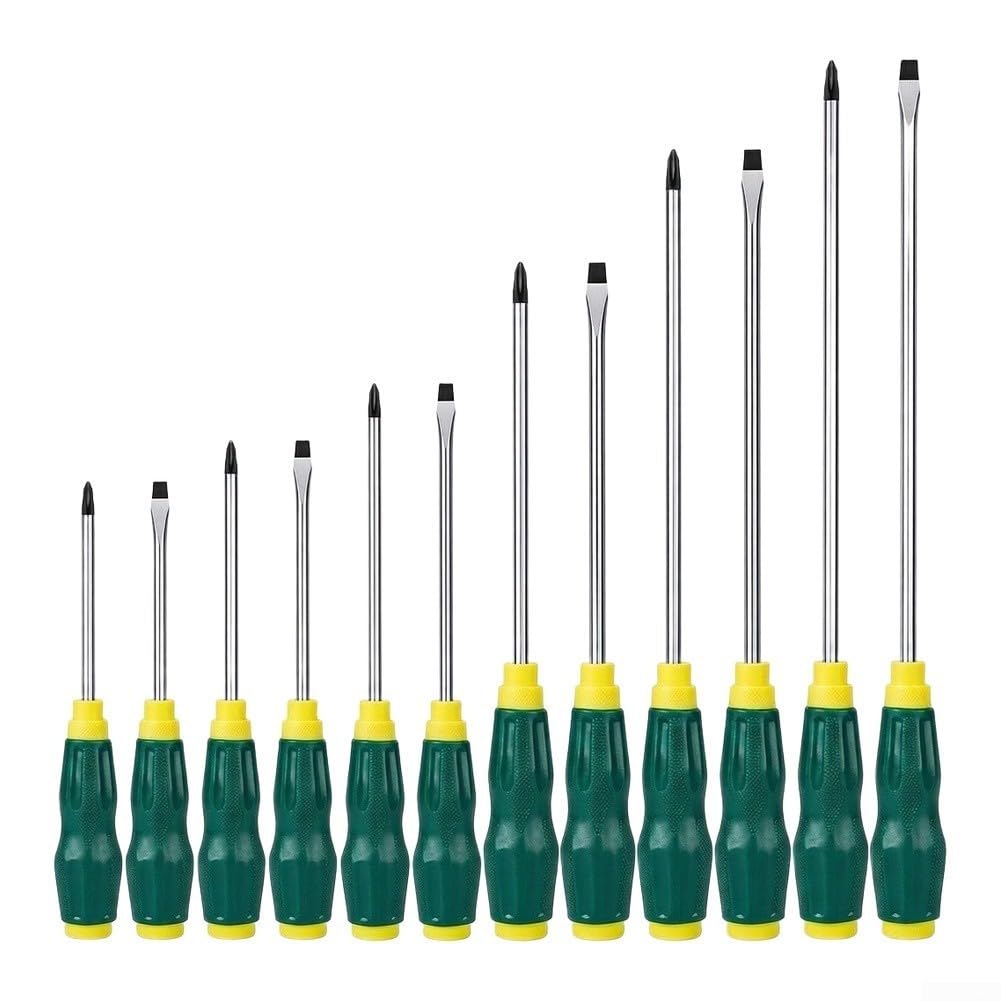 Lot de 12 tournevis antidérapants en acier pour impact