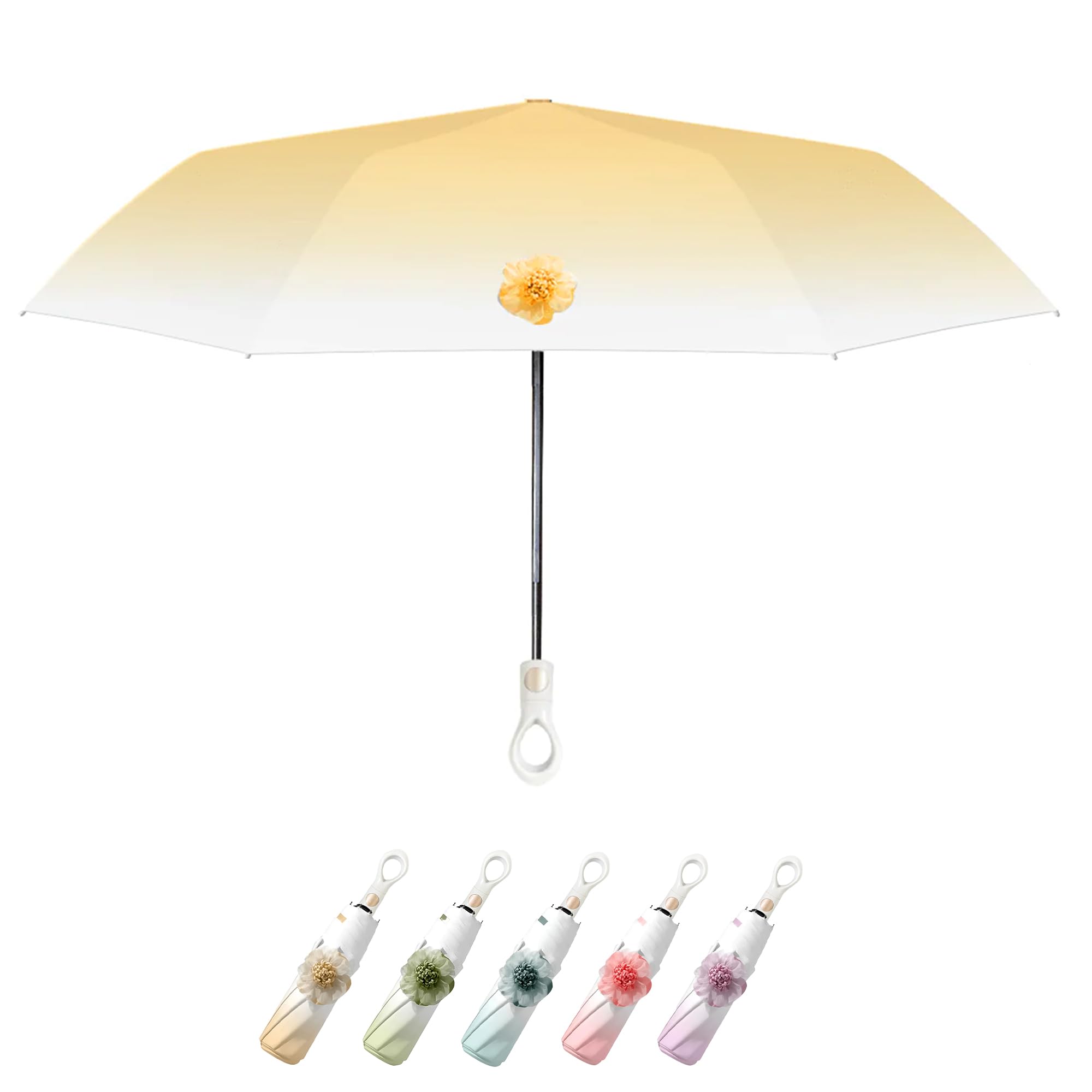 PRIME PICK Mini Folding Umbrella With Flower, designed For all weather conditions with Good, material, UV Protection Innovative, Windproof Technology Pocket Umbrella for Men and Women