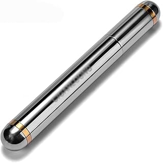 YVX Tube d'humidificateur de Voyage à cigares (Paquet de 2), étui à cigares Simple Portable, Porte-cigares de Poche en Acier Inoxydable, Cadeau pour Homme (Couleur : Ruban, Taille : 21 × 2,4 cm)