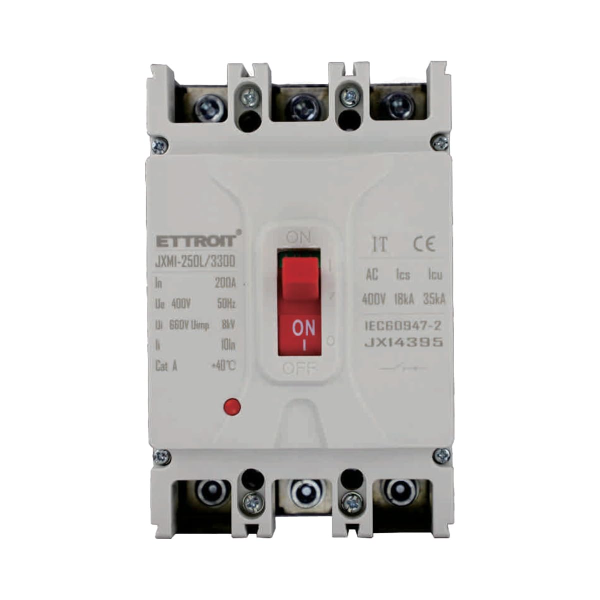 A2ZWORLD Interruptor en caja magnetotérmico, MCCB Curva C, 3P AC 400 V 200 A, Ui 660 V Uimp 8Kv, Ics 18kA Icu 35kA, IP40 IEC60947-2