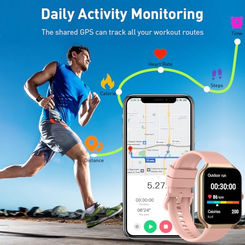 Smart Watch(Answer/Make Call), 2025 New Smartwatch for Men Women, 1.96" HD Fitness Watch with 110+ Sport Modes, Heart Rate, Sleep Monitor, Pedometer, IP68 Waterproof Activity Tracker for Android iOS - Image 5