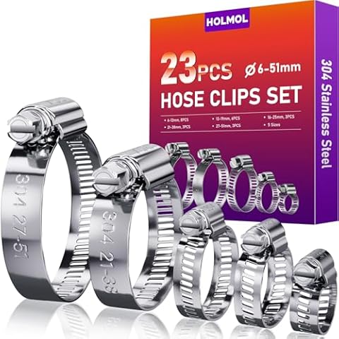 HOLMOL 23PCS Adjustable Hose Clamp Set Cover
