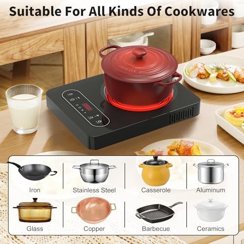 VBGK Double Electric Hob 3520W, Double Ceramic Hob, 220V Built-in and Countertop Stove Top, Child Lock, Touch Control, 9 Power Levels - Image 7