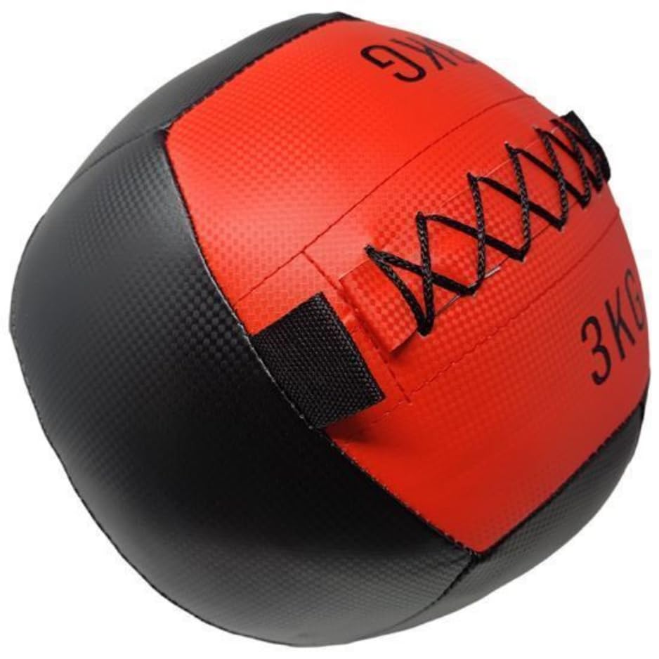Palla Medica 3 Kg, Wall Ball Ecopelle per Esercizi e Allenamento funzionale, Home Fitness