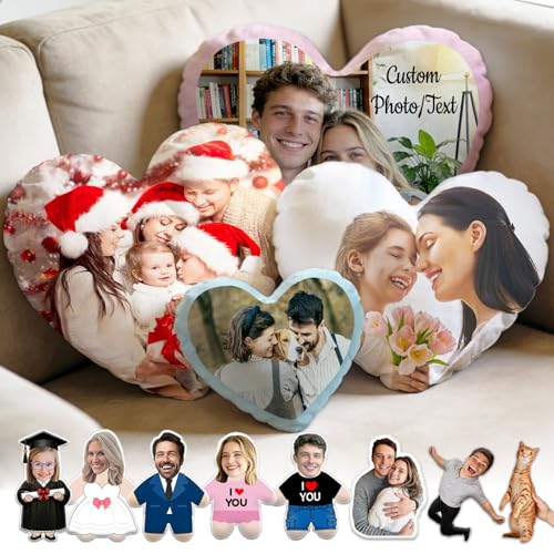 Custom Heart Pillow with Picture Personalized...
