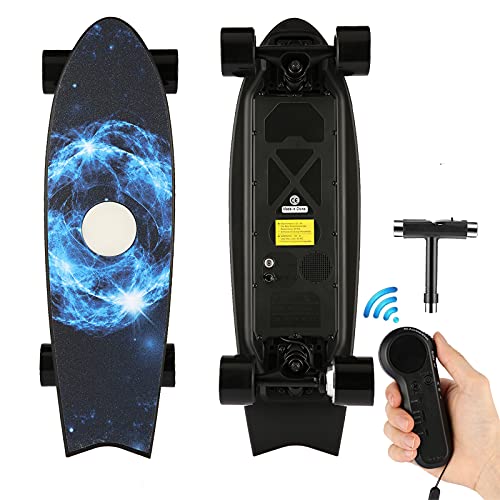 2022 New Upgrated 27.5inch Electric Skateboard Electric Longboard with Remote Control 350W Brushless Motor 21.8 MPH Top Speed Max Load 180lbs 3 Working Modes E-Skateboard